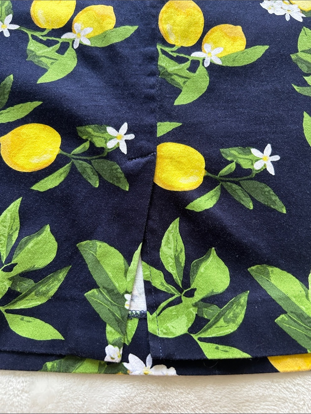 Chetta B Sleeveless Lemon
Print Dress Navy Blue White
Blossoms Size 8 - Picture 6 of 10